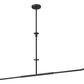 Z-Lite Tova 64" 2-Light Matte Black Steel Frame White Fabric Shade Linear Chandelier