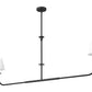 Z-Lite Tova 64" 2-Light Matte Black Steel Frame White Fabric Shade Linear Chandelier
