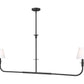 Z-Lite Tova 64" 2-Light Matte Black Steel Frame White Fabric Shade Linear Chandelier