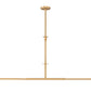Z-Lite Tova 64" 2-Light Rubbed Brass Steel Frame White Fabric Shade Linear Chandelier