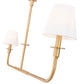 Z-Lite Tova 64" 2-Light Rubbed Brass Steel Frame White Fabric Shade Linear Chandelier