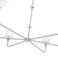 Z-Lite Tova 66" 6-Light Brushed Nickel Steel Frame White Fabric Shade Chandelier