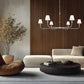 Z-Lite Tova 66" 6-Light Brushed Nickel Steel Frame White Fabric Shade Chandelier