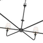 Z-Lite Tova 66" 6-Light Matte Black Steel Frame White Fabric Shade Chandelier