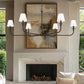 Z-Lite Tova 66" 6-Light Matte Black Steel Frame White Fabric Shade Chandelier
