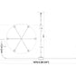 Z-Lite Tova 66" 6-Light Matte Black Steel Frame White Fabric Shade Chandelier