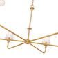 Z-Lite Tova 66" 6-Light Rubbed Brass Steel Frame White Fabric Shade Chandelier