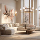 Z-Lite Tova 66" 6-Light Rubbed Brass Steel Frame White Fabric Shade Chandelier