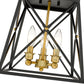 Z-Lite Trestle 11" 3-Light Matte Black and Olde Brass Steel Flush Mount Lighting