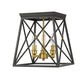 Z-Lite Trestle 11" 3-Light Matte Black and Olde Brass Steel Flush Mount Lighting