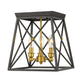 Z-Lite Trestle 11" 3-Light Matte Black and Olde Brass Steel Flush Mount Lighting