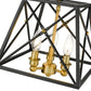 Z-Lite Trestle 11" 3-Light Matte Black and Olde Brass Steel Semi Flush Mount