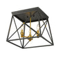 Z-Lite Trestle 14" 3-Light Matte Black and Olde Brass Steel Flush Mount Lighting