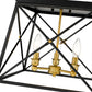 Z-Lite Trestle 14" 3-Light Matte Black and Olde Brass Steel Flush Mount Lighting