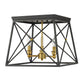 Z-Lite Trestle 14" 3-Light Matte Black and Olde Brass Steel Flush Mount Lighting