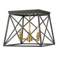 Z-Lite Trestle 14" 3-Light Matte Black and Olde Brass Steel Flush Mount Lighting