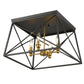 Z-Lite Trestle 18" 4-Light Matte Black and Olde Brass Steel Flush Mount Lighting