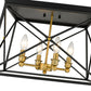 Z-Lite Trestle 18" 4-Light Matte Black and Olde Brass Steel Flush Mount Lighting