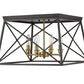 Z-Lite Trestle 18" 4-Light Matte Black and Olde Brass Steel Flush Mount Lighting