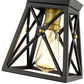 Z-Lite Trestle 6" 1-Light Matte Black and Olde Brass Steel Flush Mount Lighting