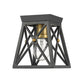 Z-Lite Trestle 6" 1-Light Matte Black and Olde Brass Steel Flush Mount Lighting