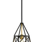 Z-Lite Trestle 8" 1-Light Matte Black and Olde Brass Steel Mini Pendant Light