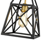Z-Lite Trestle 8" 1-Light Matte Black and Olde Brass Steel Mini Pendant Light