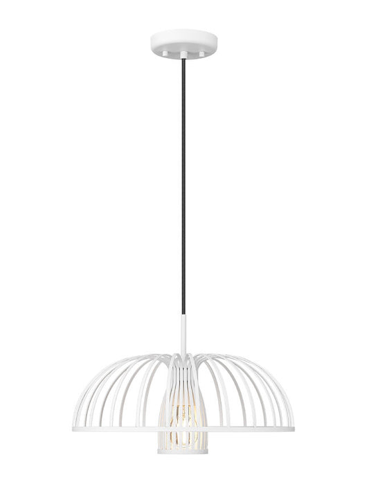 Z-Lite Valencia 16" 1-Light Texture White Steel Pendant Light