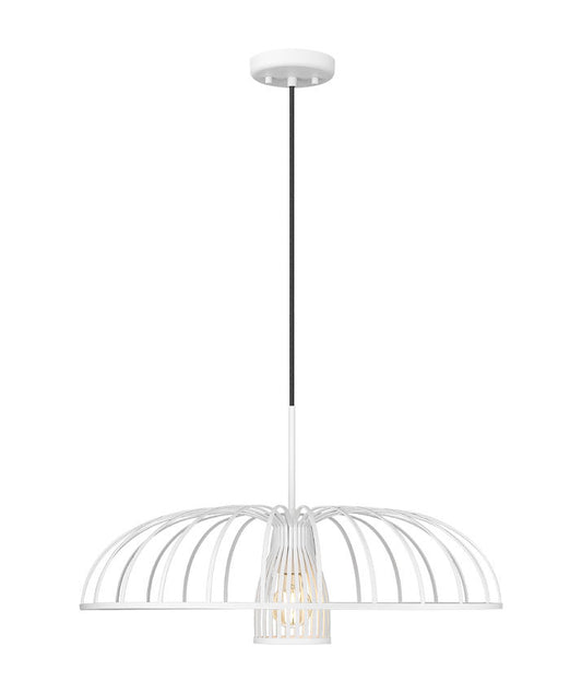 Z-Lite Valencia 24" 1-Light Texture White Steel Pendant Light