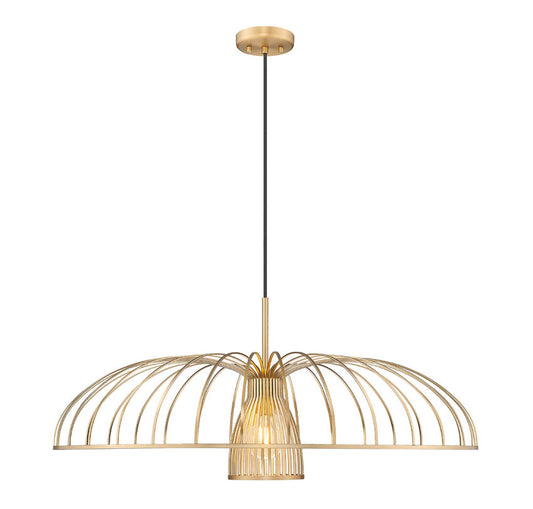 Z-Lite Valencia 35" 1-Light Modern Gold Steel Pendant Light
