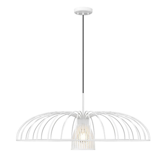 Z-Lite Valencia 35" 1-Light Texture White Steel Pendant Light