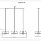 Z-Lite Valencia 56" 3-Light Matte Black Steel Linear Chandelier