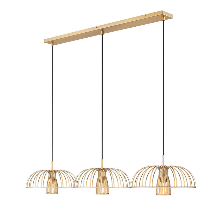 Z-Lite Valencia 56" 3-Light Modern Gold Steel Linear Chandelier