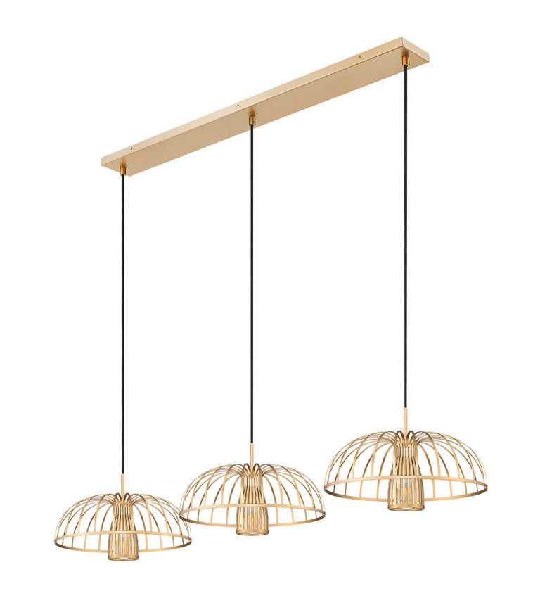 Z-Lite Valencia 56" 3-Light Modern Gold Steel Linear Chandelier