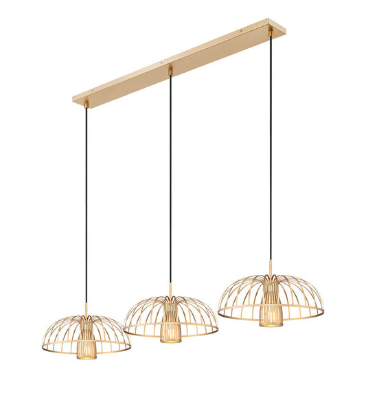 Z-Lite Valencia 56" 3-Light Modern Gold Steel Linear Chandelier