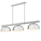 Z-Lite Vanguard 3050-3BN-D13BN 59" 3-Light Brushed Nickel Steel and Aluminum Frame Brushed Nickel Steel Shade Billiard Light