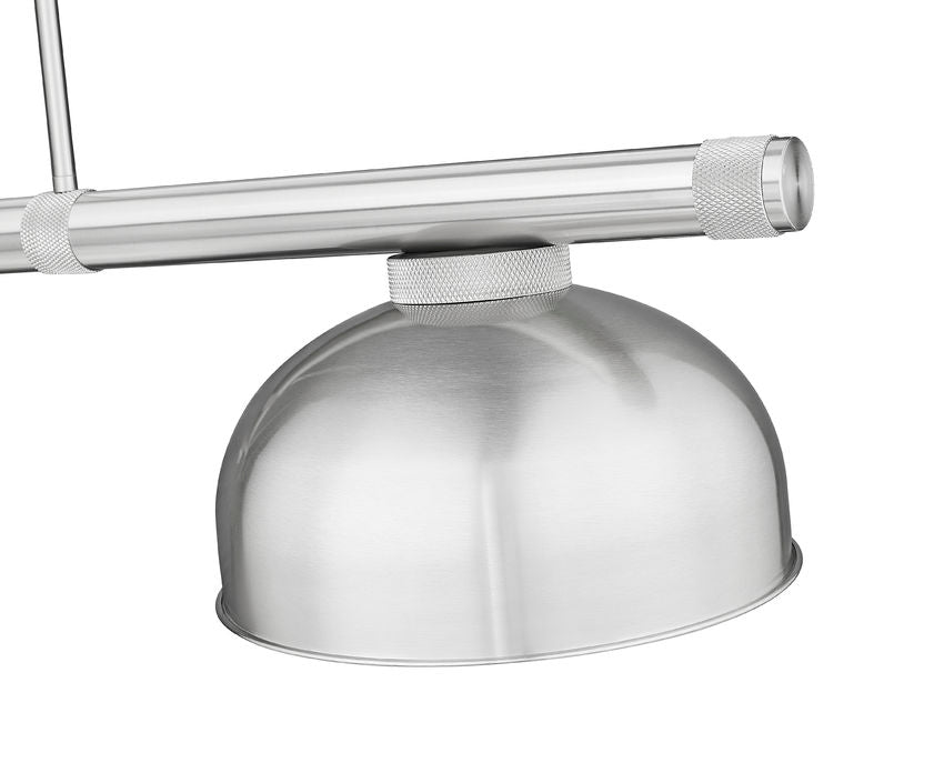 Z-Lite Vanguard 3050-3BN-D13BN 59" 3-Light Brushed Nickel Steel and Aluminum Frame Brushed Nickel Steel Shade Billiard Light
