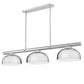 Z-Lite Vanguard 3050-3BN-D13BN 59" 3-Light Brushed Nickel Steel and Aluminum Frame Brushed Nickel Steel Shade Billiard Light