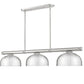 Z-Lite Vanguard 3050-3BN-D13BN 59" 3-Light Brushed Nickel Steel and Aluminum Frame Brushed Nickel Steel Shade Billiard Light