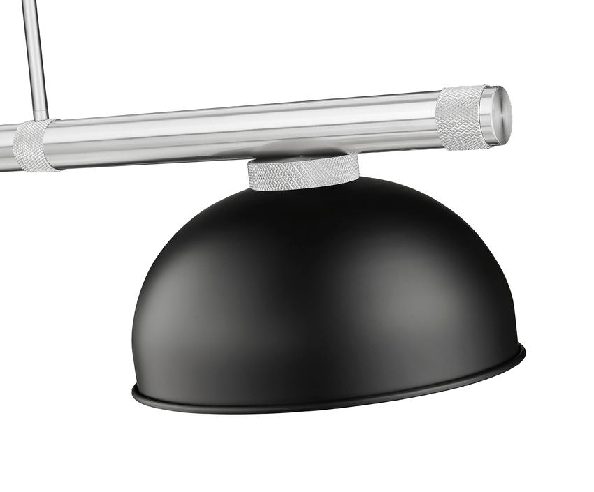 Z-Lite Vanguard 3050-3BN-D13MB 59" 3-Light Brushed Nickel Steel and Aluminum Frame Matte Black Steel Shade Billiard Light
