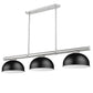 Z-Lite Vanguard 3050-3BN-D13MB 59" 3-Light Brushed Nickel Steel and Aluminum Frame Matte Black Steel Shade Billiard Light