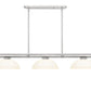Z-Lite Vanguard 3050-3BN-DMO14 59" 3-Light Brushed Nickel Steel and Aluminum Frame Matte Opal Glass Shade Billiard Light