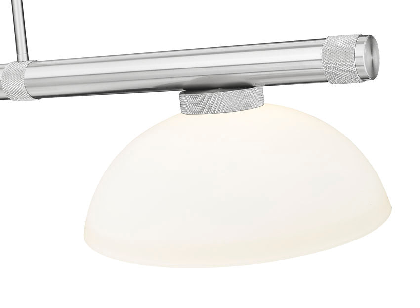 Z-Lite Vanguard 3050-3BN-DMO14 59" 3-Light Brushed Nickel Steel and Aluminum Frame Matte Opal Glass Shade Billiard Light