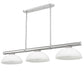 Z-Lite Vanguard 3050-3BN-DMO14 59" 3-Light Brushed Nickel Steel and Aluminum Frame Matte Opal Glass Shade Billiard Light