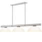 Z-Lite Vanguard 3050-3BN-DMO14 59" 3-Light Brushed Nickel Steel and Aluminum Frame Matte Opal Glass Shade Billiard Light