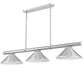 Z-Lite Vanguard 3050-3BN-MB15 59" 3-Light Brushed Nickel Steel and Aluminum Billiard Light