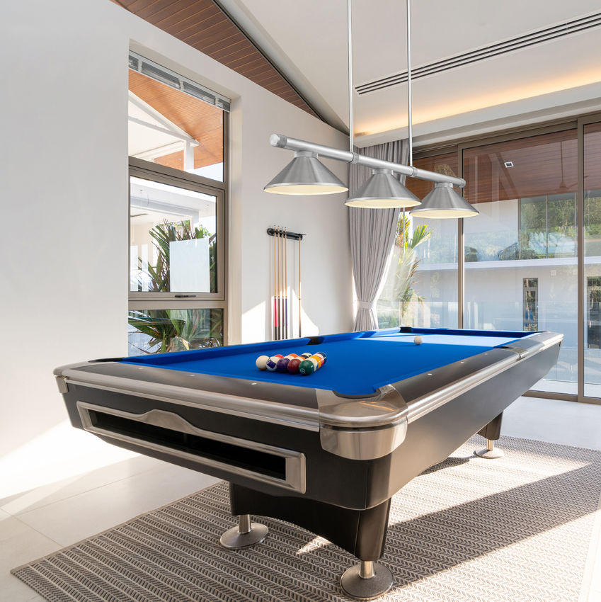 Z-Lite Vanguard 3050-3BN-MB15 59" 3-Light Brushed Nickel Steel and Aluminum Billiard Light