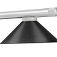 Z-Lite Vanguard 3050-3BN-MB15 59" 3-Light Brushed Nickel Steel and Aluminum Frame Matte Black Steel Shade Billiard Light