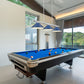 Z-Lite Vanguard 3050-3BN-MNB 59" 3-Light Brushed Nickel Steel and Aluminum Frame Navy Blue Steel Shade Billiard Light