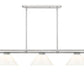 Z-Lite Vanguard 3050-3BN-PWH 59" 3-Light Brushed Nickel Steel and Aluminum Frame White Plastic Shade Billiard Light